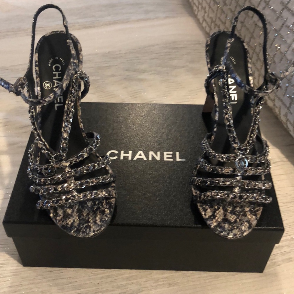 Chanel Python Sandals Size 40.5 - image 1